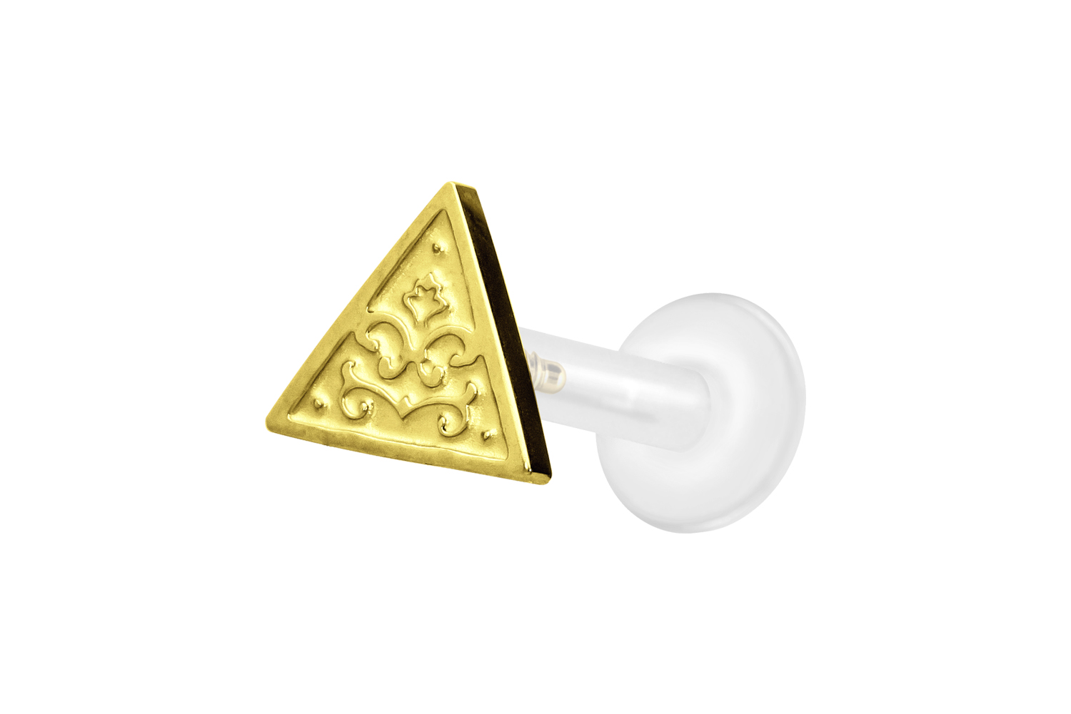PTFE Labret Piercing mit Innengewinde + Titan-Aufsatz DREIECK